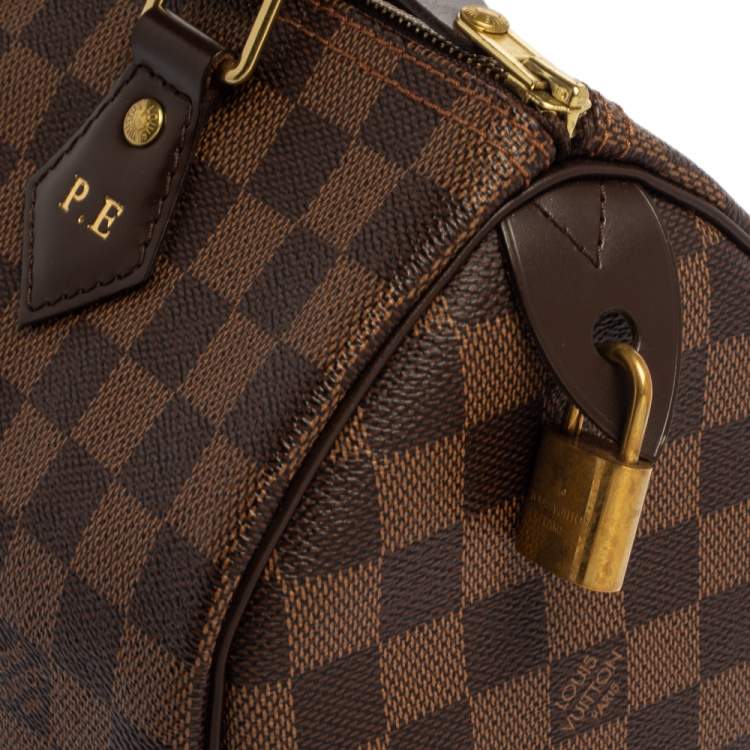 Pre Owned Louis Vuitton Damier Ebene Canvas Speedy NM 25 Bag
