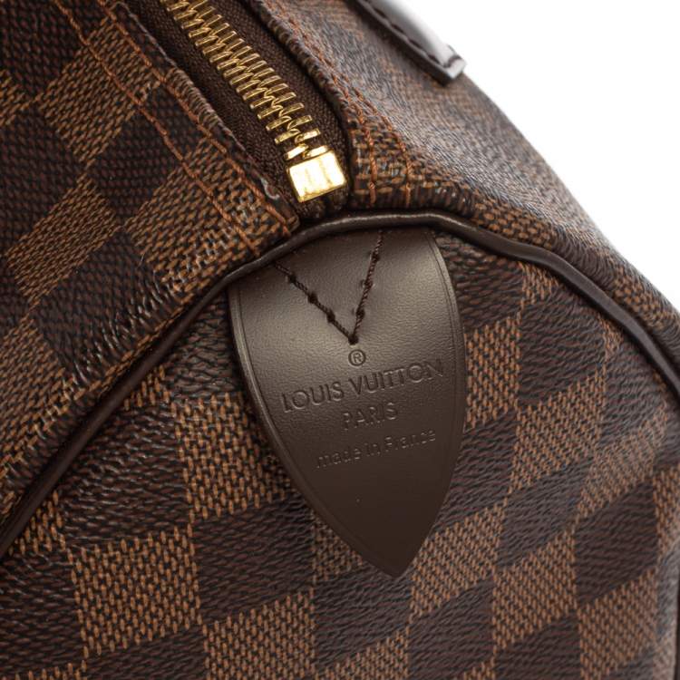 Pre Owned Louis Vuitton Damier Ebene Canvas Speedy NM 25 Bag