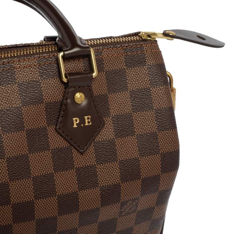 Pre Owned Louis Vuitton Damier Ebene Canvas Speedy NM 25 Bag