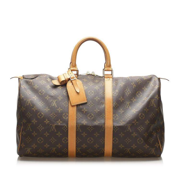 Pre Owned Louis Vuitton Brown Monogram Canvas Keepall 45 Bag