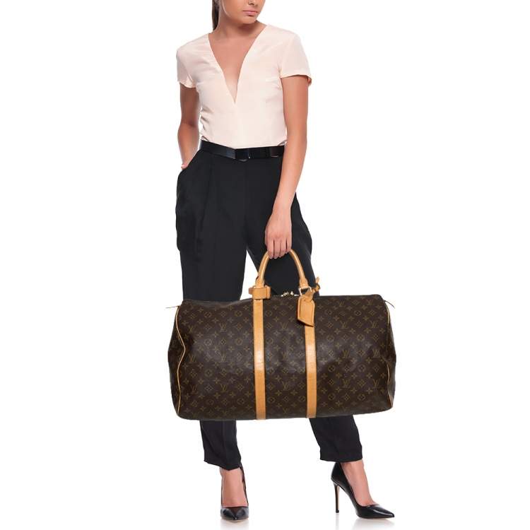 Pre Owned Louis Vuitton Monogram Canvas Vintage Keepall 55 Bag