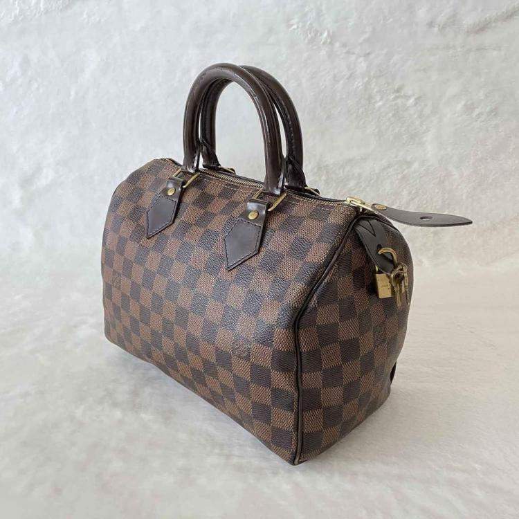 Pre Owned Louis Vuitton Brown Damier Ebene Canvas Speedy 25 Bag