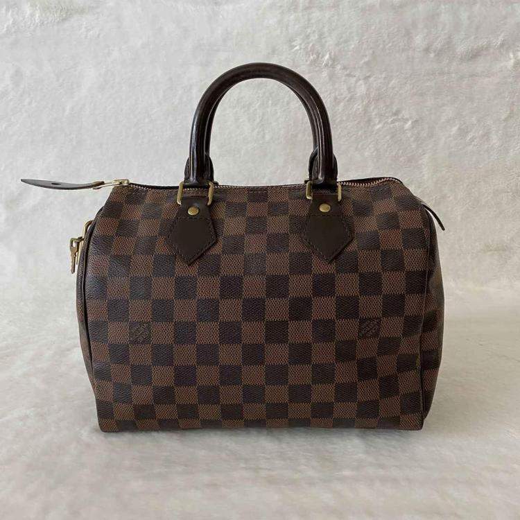 Pre Owned Louis Vuitton Brown Damier Ebene Canvas Speedy 25 Bag