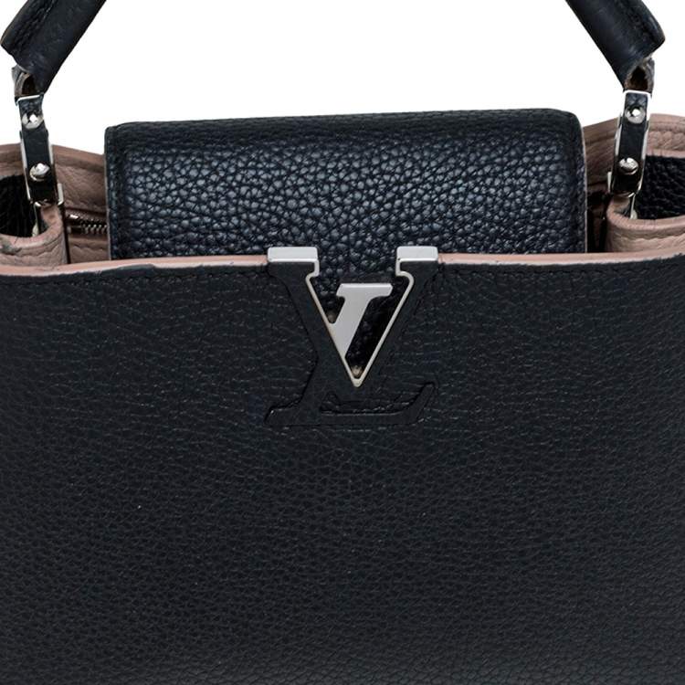 Pre Owned Louis Vuitton Black Taurillon Leather Capucines BB Bag