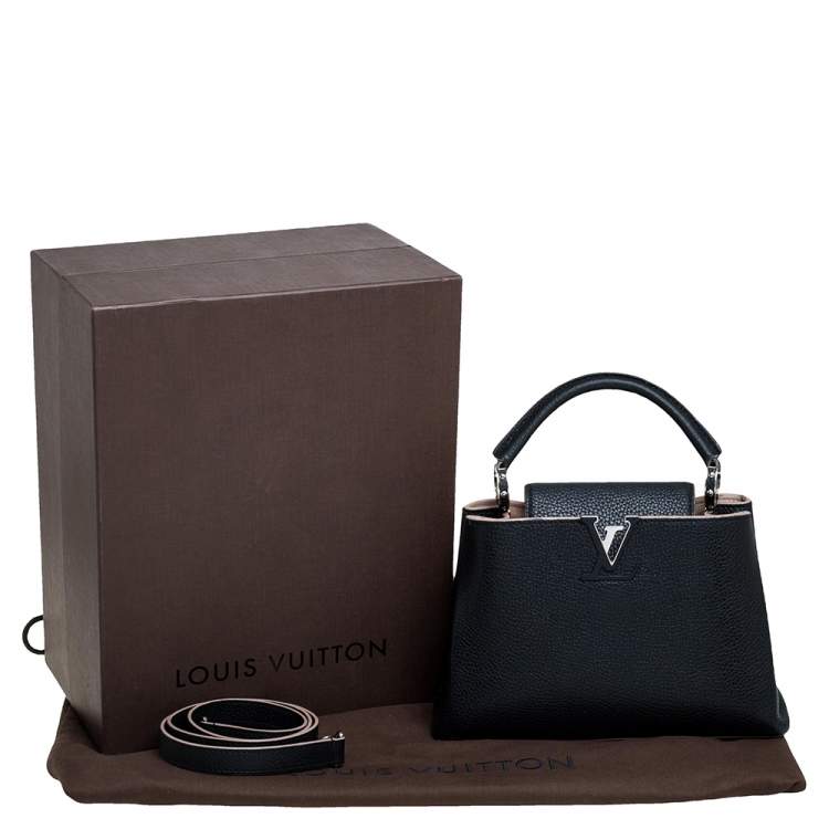 Pre Owned Louis Vuitton Black Taurillon Leather Capucines BB Bag