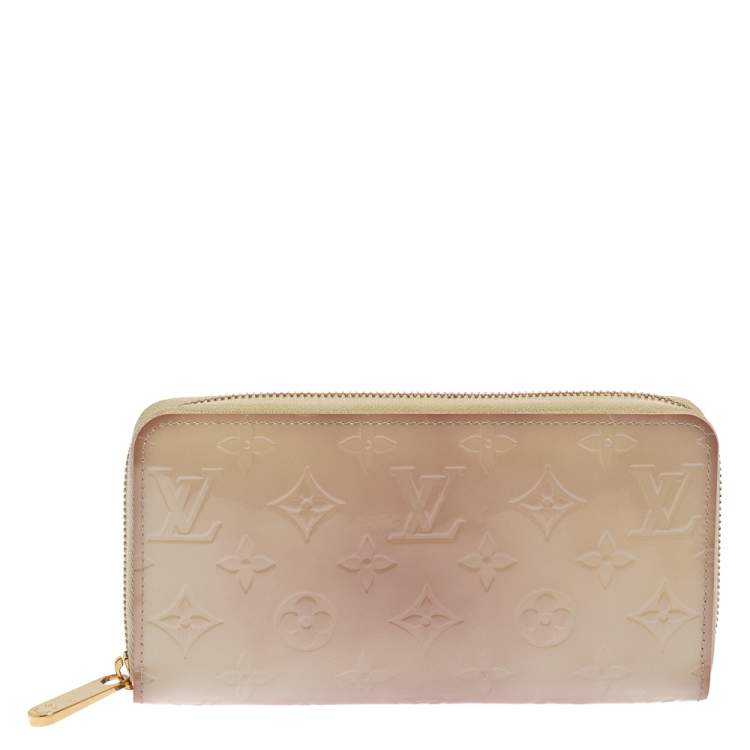 Louis Vuitton Cream White Monogram Vernis Zippy Wallet Louis