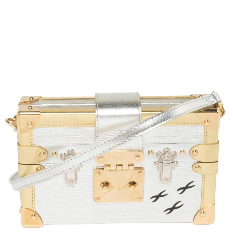 Louis Vuitton Metallic Silver/Gold Epi Leather Petite Malle Bag at