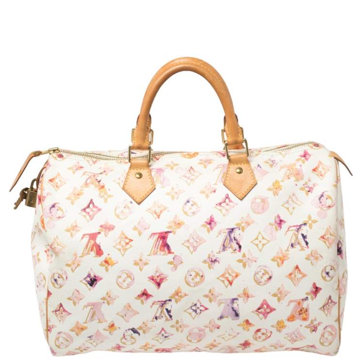مملوكة مسبقًا Louis Vuitton Monogram Leather Watercolor Aquarelle Richard Prince Speedy 35 Bag