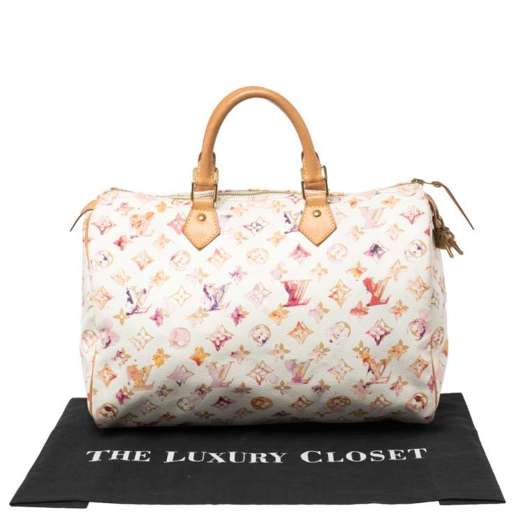 مملوكة مسبقًا Louis Vuitton Monogram Leather Watercolor Aquarelle Richard Prince Speedy 35 Bag