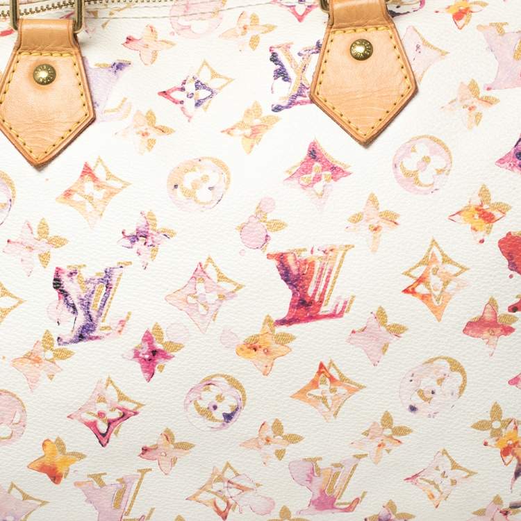 مملوكة مسبقًا Louis Vuitton Monogram Leather Watercolor Aquarelle Richard Prince Speedy 35 Bag