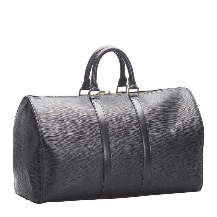 Pre Owned Louis Vuitton Black Epi Leather Keepall 45 Bag