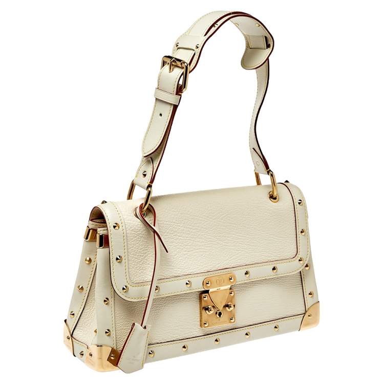 Pre Owned Louis Vuitton White Suhali Leather L’Aimable Bag