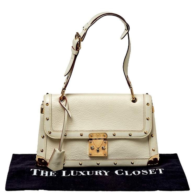 Pre Owned Louis Vuitton White Suhali Leather L’Aimable Bag
