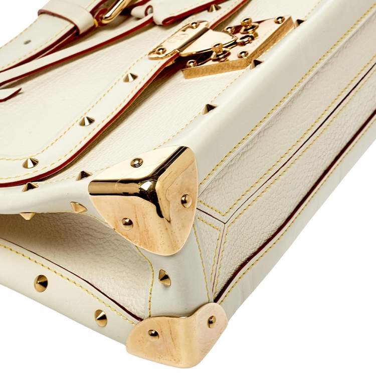 Pre Owned Louis Vuitton White Suhali Leather L’Aimable Bag