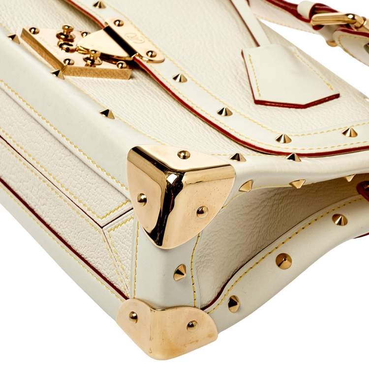 Pre Owned Louis Vuitton White Suhali Leather L’Aimable Bag