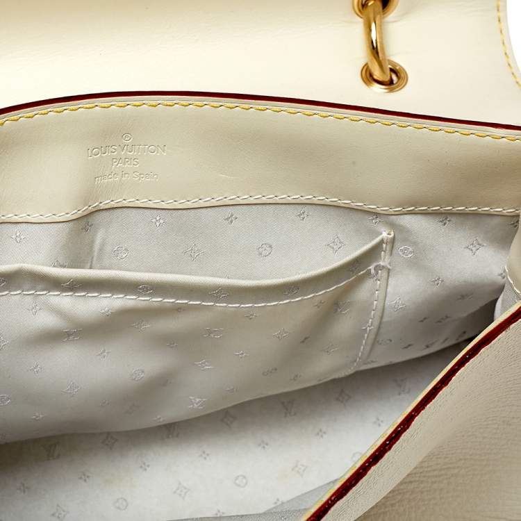 Pre Owned Louis Vuitton White Suhali Leather L’Aimable Bag