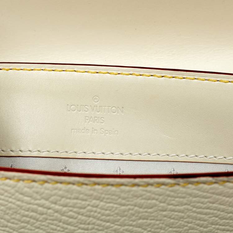 Pre Owned Louis Vuitton White Suhali Leather L’Aimable Bag