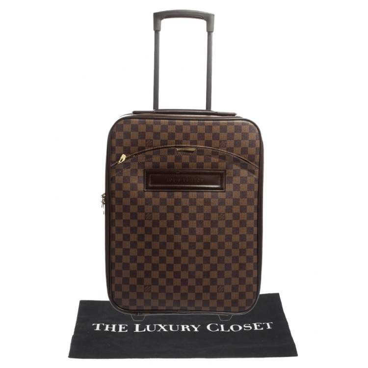 Pre Owned Louis Vuitton Damier Ebene Canvas Pegase 45