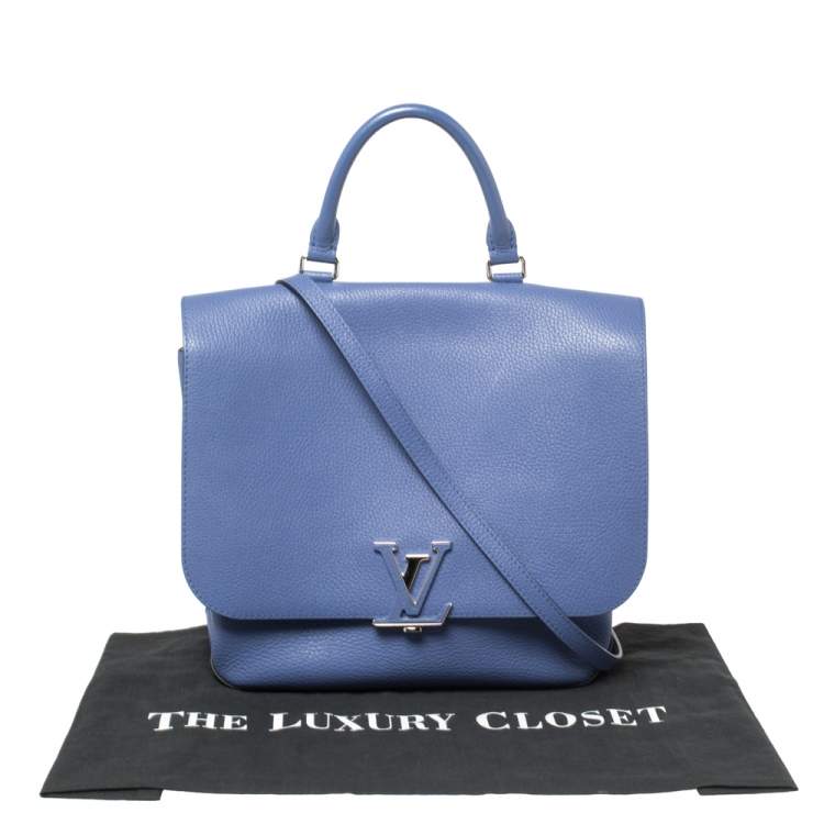 Pre Owned Louis Vuitton Denim Taurillon Leather Volta Bag