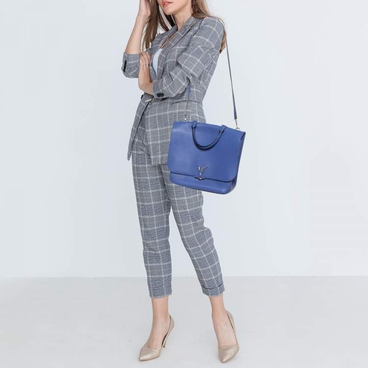 Pre Owned Louis Vuitton Denim Taurillon Leather Volta Bag