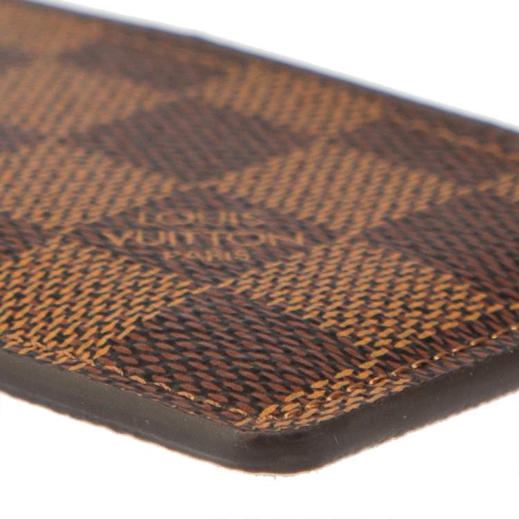 Pre Owned Louis Vuitton Damier Ebene Canvas Card Holder