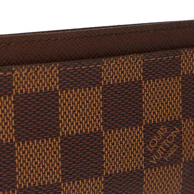 Pre Owned Louis Vuitton Damier Ebene Canvas Card Holder