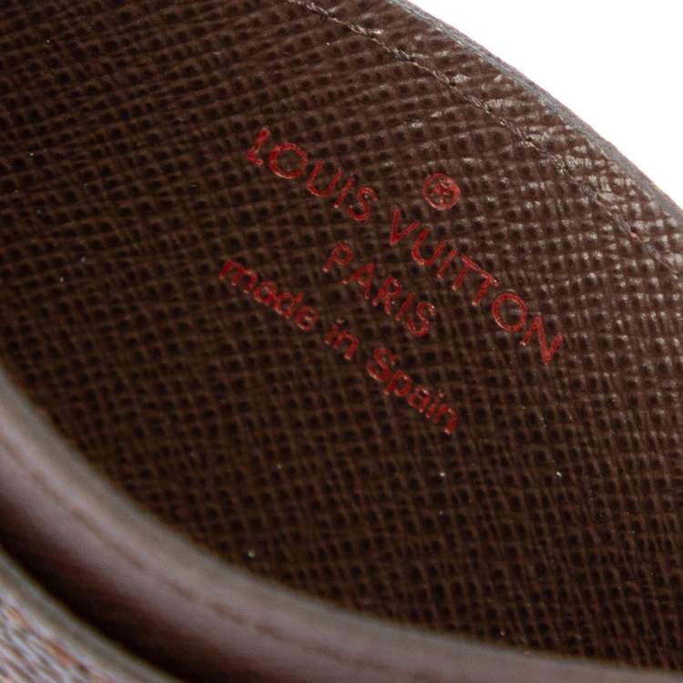 Pre Owned Louis Vuitton Damier Ebene Canvas Card Holder