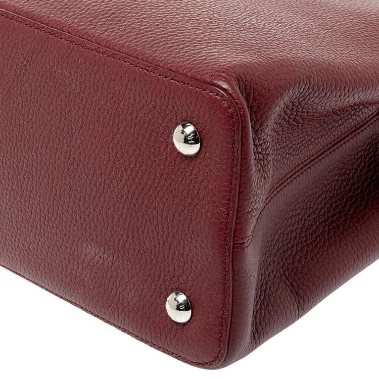 Pre Owned Louis Vuitton Bordeaux Taurillon Leather and Python Capucines MM Bag