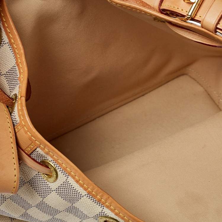 Pre Owned Louis Vuitton White Damier Azur Canvas Noe BB Bucket Bag