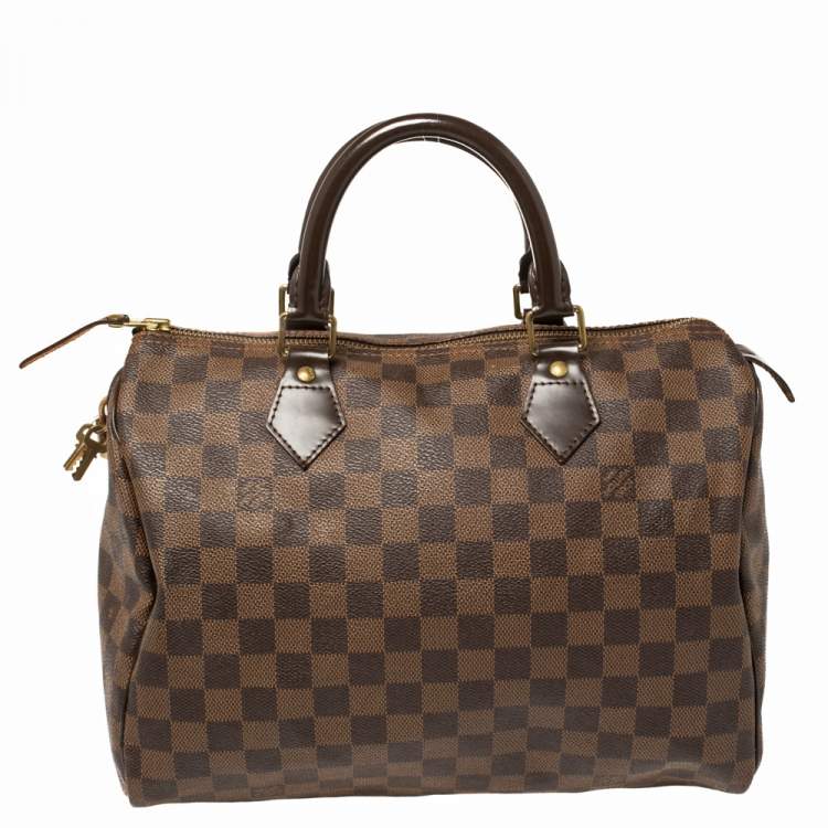 Pre Owned Louis Vuitton Damier Ebene Canvas Speedy 30 Bag