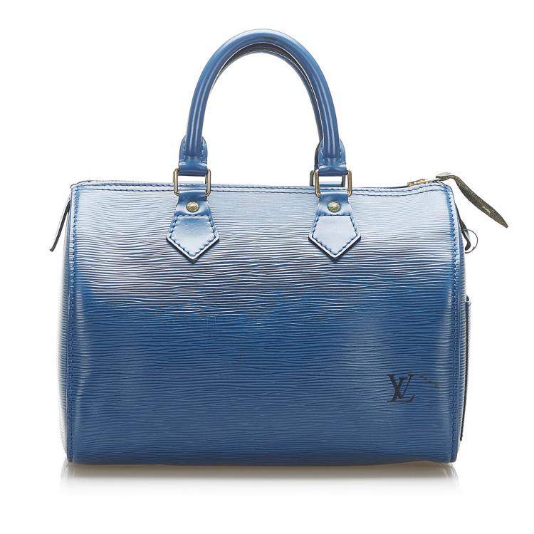 Pre Owned Louis Vuitton Blue Epi Leather Speedy 25 Bag