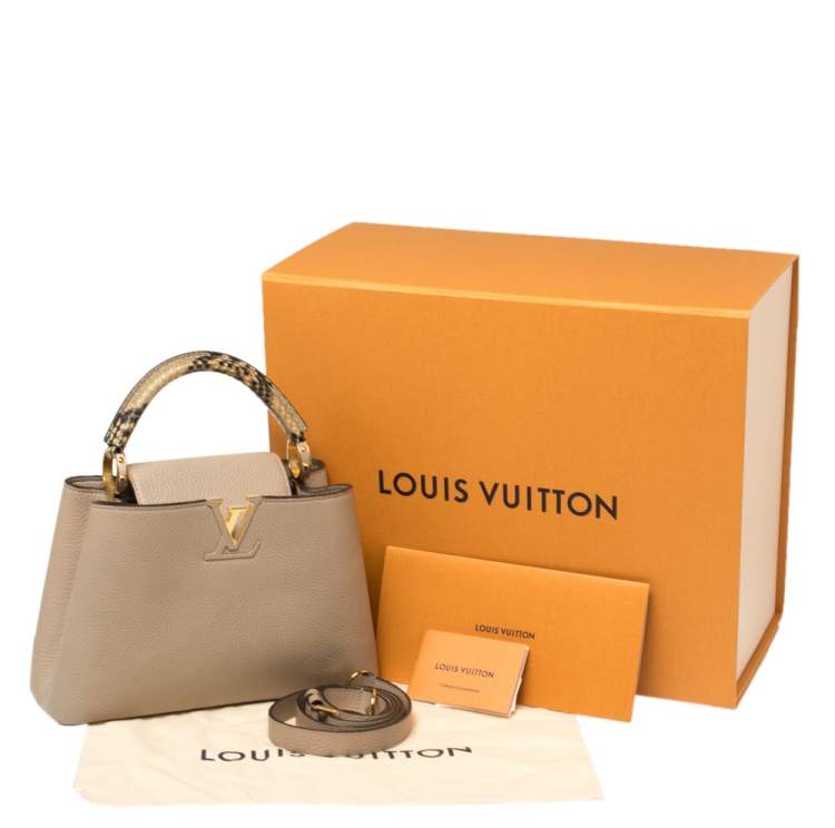 Pre Owned Louis Vuitton Galet Taurillon Leather Capucines BB Bag