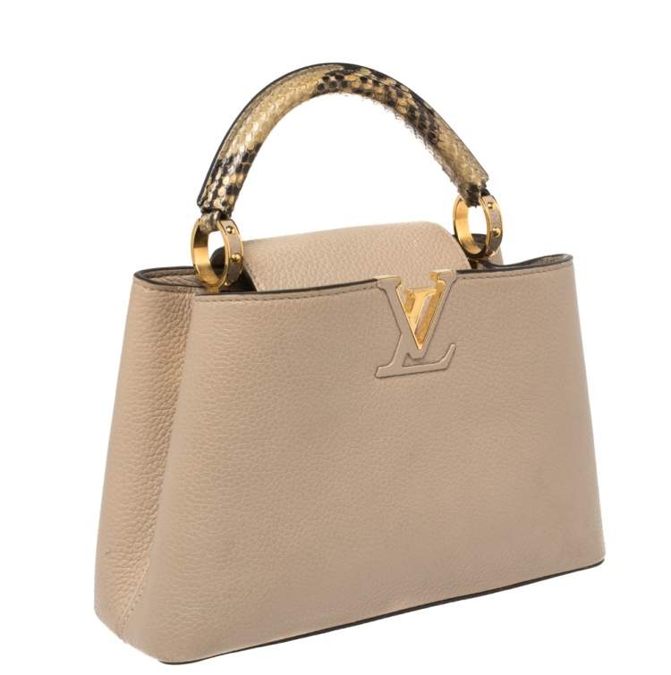 Pre Owned Louis Vuitton Galet Taurillon Leather Capucines BB Bag