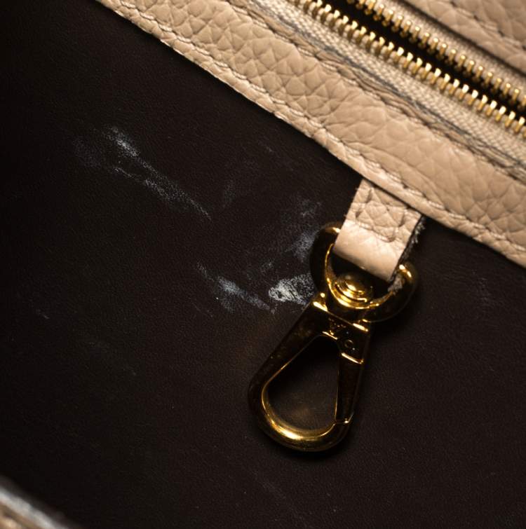 Pre Owned Louis Vuitton Galet Taurillon Leather Capucines BB Bag