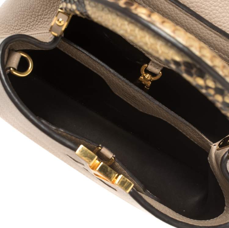Pre Owned Louis Vuitton Galet Taurillon Leather Capucines BB Bag