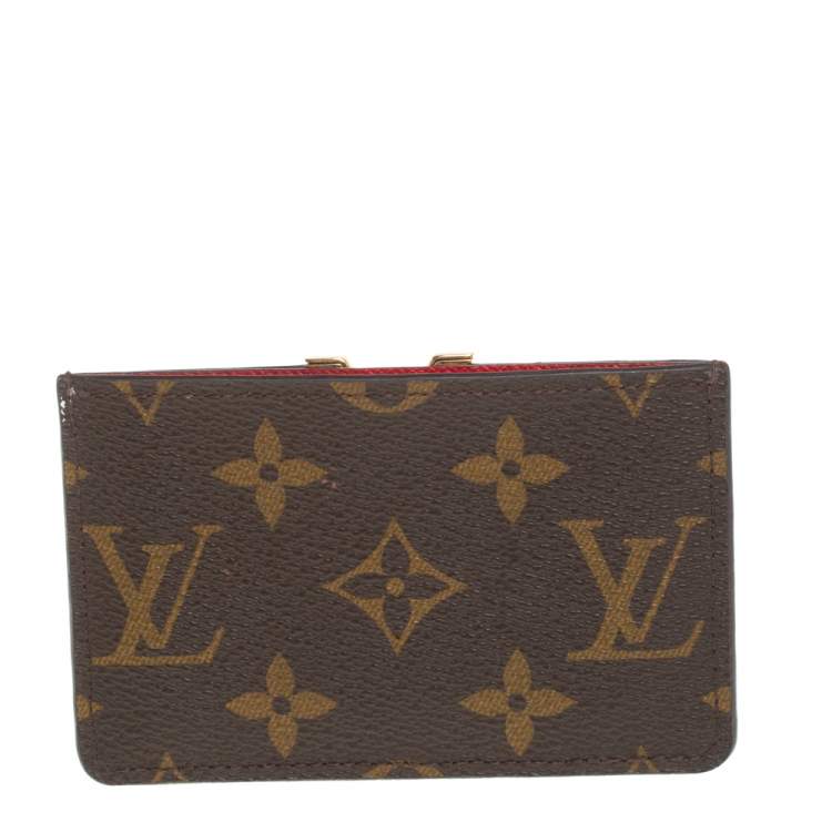 Pre Owned Louis Vuitton Red Monogram Canvas and Leather Kimono Card Case