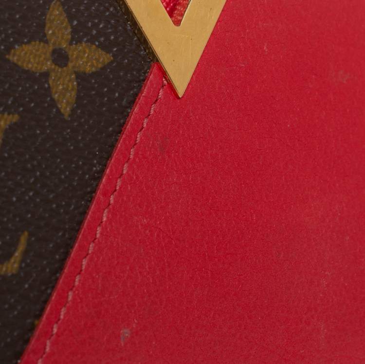 Pre Owned Louis Vuitton Red Monogram Canvas and Leather Kimono Card Case