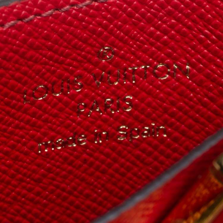 Pre Owned Louis Vuitton Red Monogram Canvas and Leather Kimono Card Case