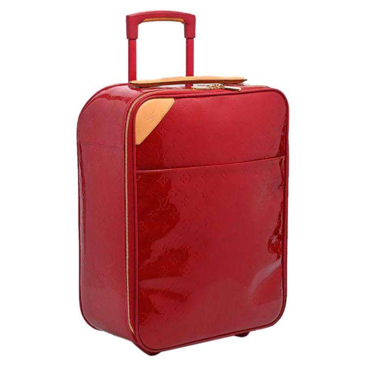 louis vuitton red luggage