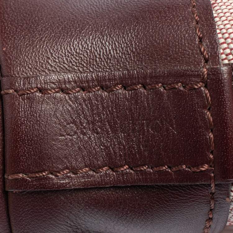 Pre Owned Louis Vuitton Cherry Red Monogram Mini Lin Canvas Noelie Bag