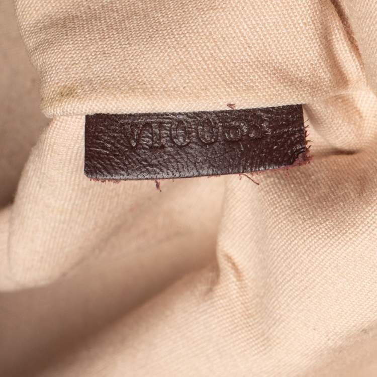 Pre Owned Louis Vuitton Cherry Red Monogram Mini Lin Canvas Noelie Bag