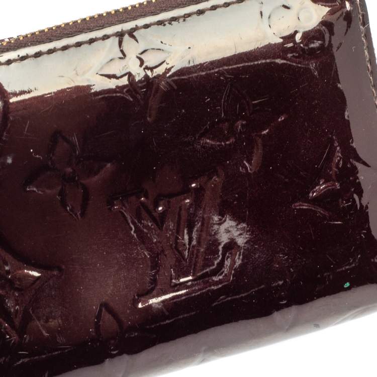 Pre Owned Louis Vuitton Amarante Monogram Vernis Zippy Coin Purse