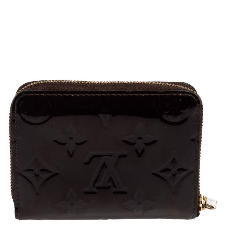 Pre Owned Louis Vuitton Amarante Monogram Vernis Zippy Coin Purse
