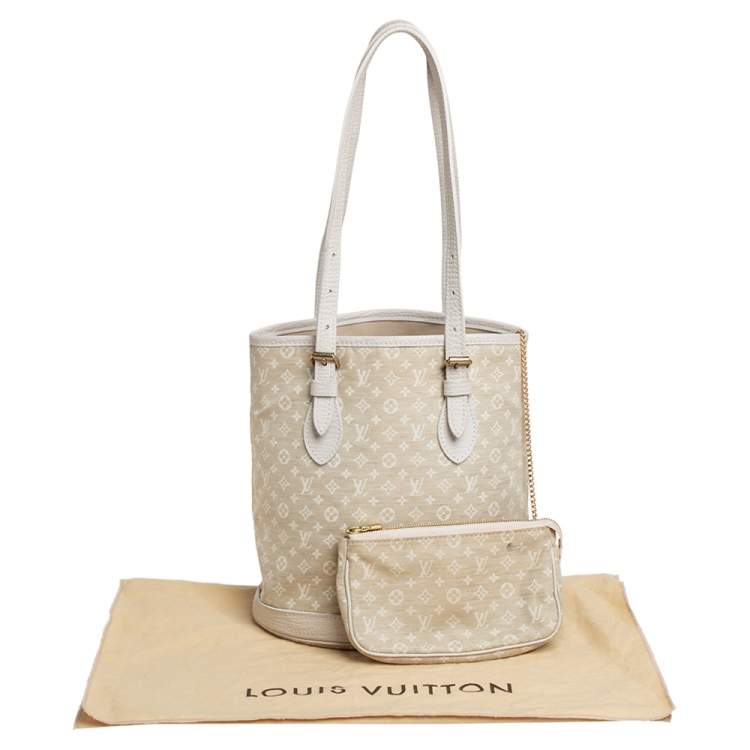 Pre Owned Louis Vuitton Dune Monogram Mini Lin Canvas Bucket PM Bag