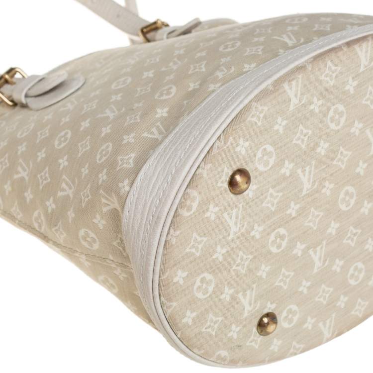 Pre Owned Louis Vuitton Dune Monogram Mini Lin Canvas Bucket PM Bag