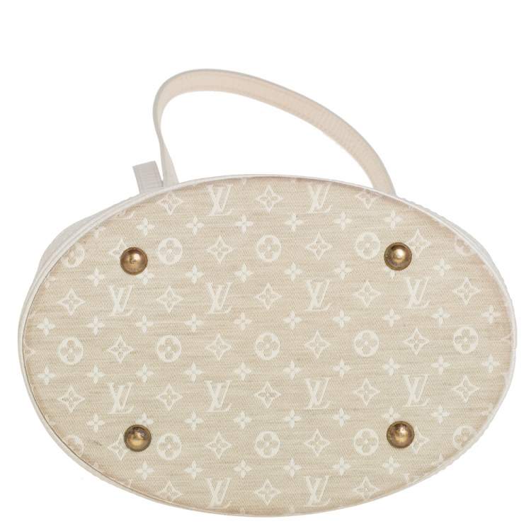 Pre Owned Louis Vuitton Dune Monogram Mini Lin Canvas Bucket PM Bag