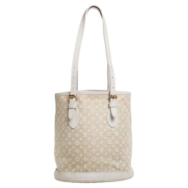 Pre Owned Louis Vuitton Dune Monogram Mini Lin Canvas Bucket PM Bag