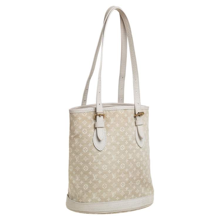 Pre Owned Louis Vuitton Dune Monogram Mini Lin Canvas Bucket PM Bag