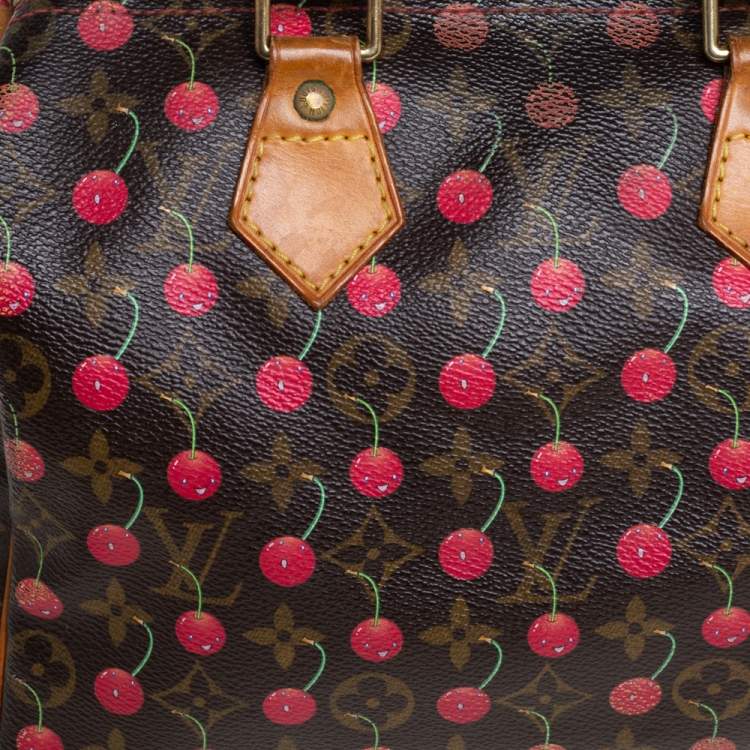 Pre Owned Louis Vuitton Monogram Canvas Limited Edition Cerises Speedy 25 Bag