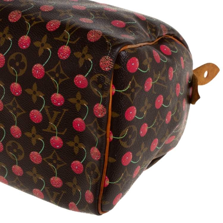 Pre Owned Louis Vuitton Monogram Canvas Limited Edition Cerises Speedy 25 Bag